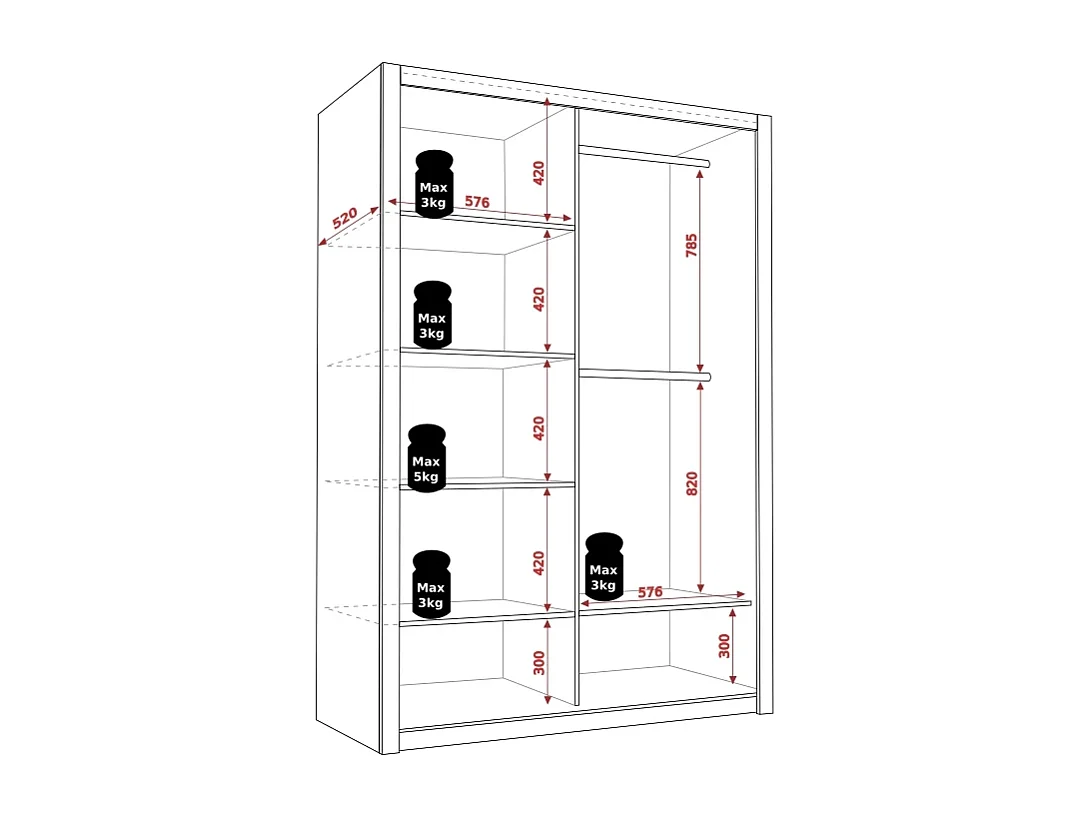 Schuifdeurkast Tamiza 120 cm - Monastery Eiken