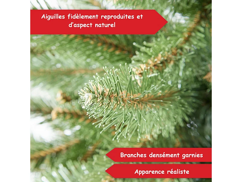 Sapin de Noël artificiel 180cm Arbre de Noël Support et sac de rangement  inclus