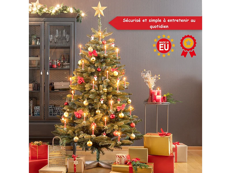 Sapin de Noël artificiel 180cm Arbre de Noël Support et sac de rangement  inclus