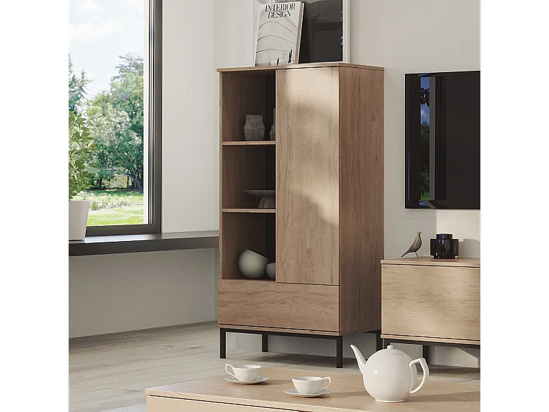 Bibliothèque basse 70 cm Dallas - Hickory Naturel