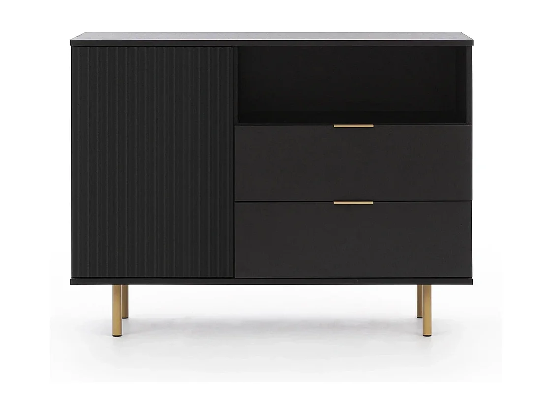 Commode compacte 107 cm Nubia - Noir et Or