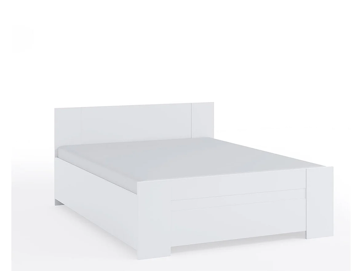 Stauraumbett Tamiza 160x200 - Weiß mit Taschenfederkernmatratze