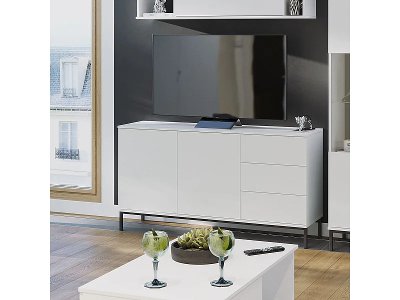 Dressoir 150 cm Dallas - Mat Wit