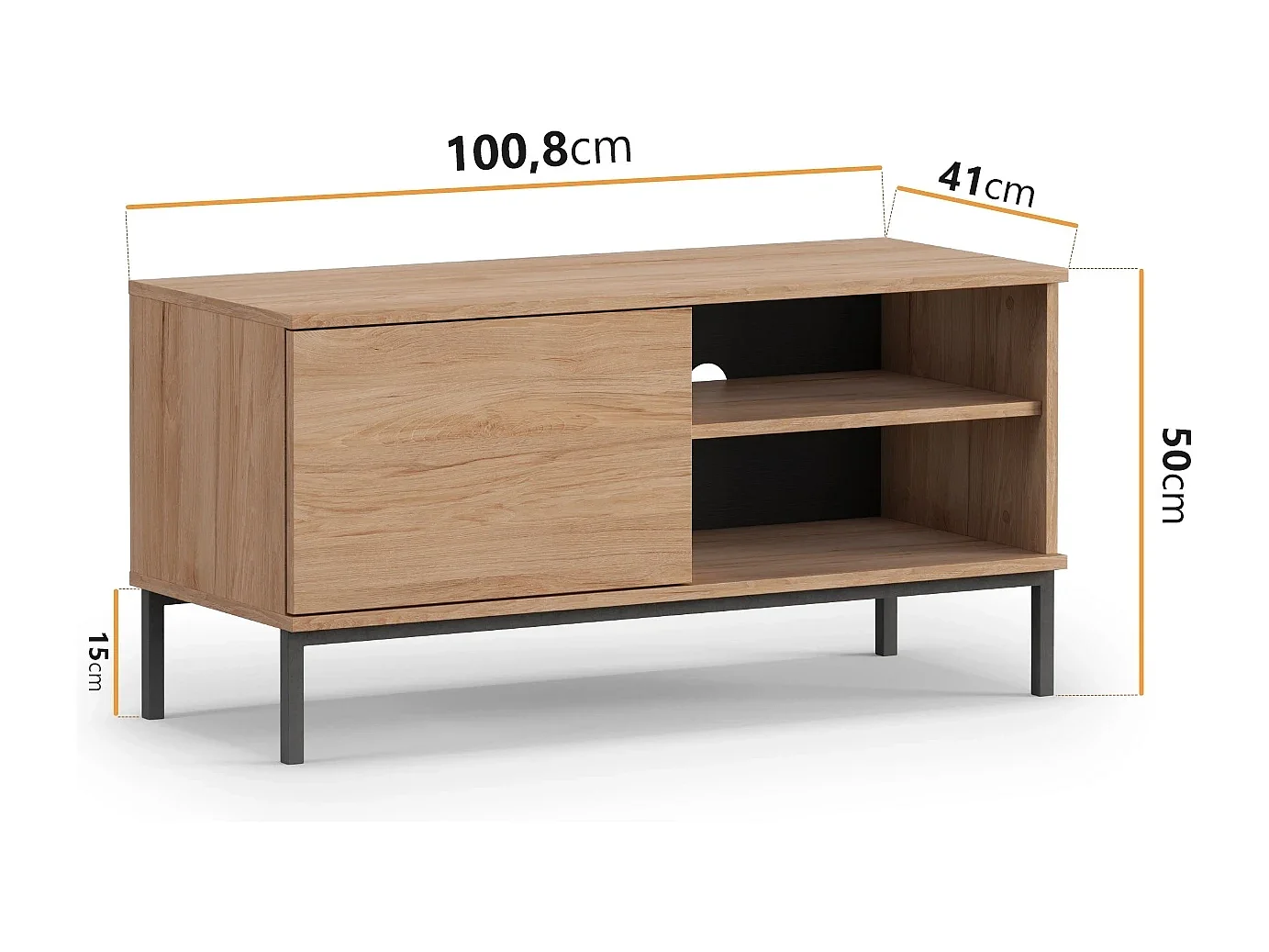 TV-Schrank kompakt 100 cm Dallas - Hickory Natur
