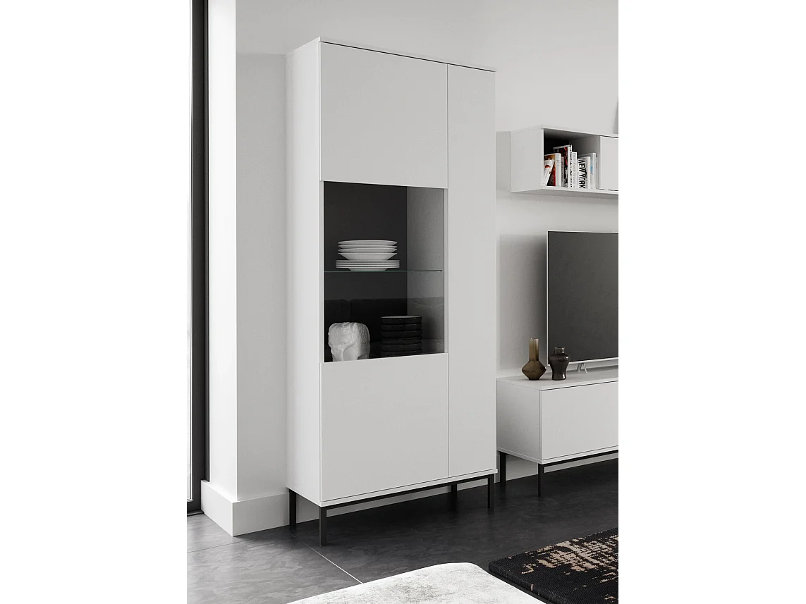Vitrine 70 cm Dallas - Matt Weiß