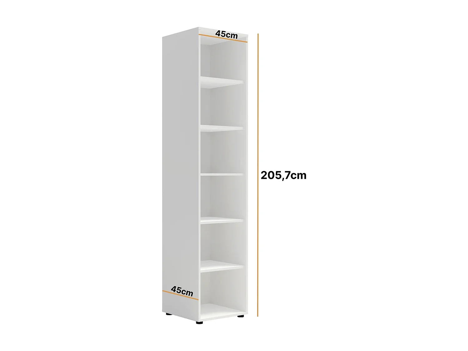 Bibliothèque colonne Modena 45 cm - Blanc Mat