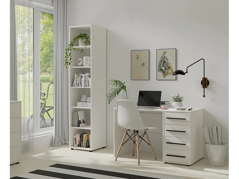 Bibliothèque colonne Modena 45 cm - Blanc Mat