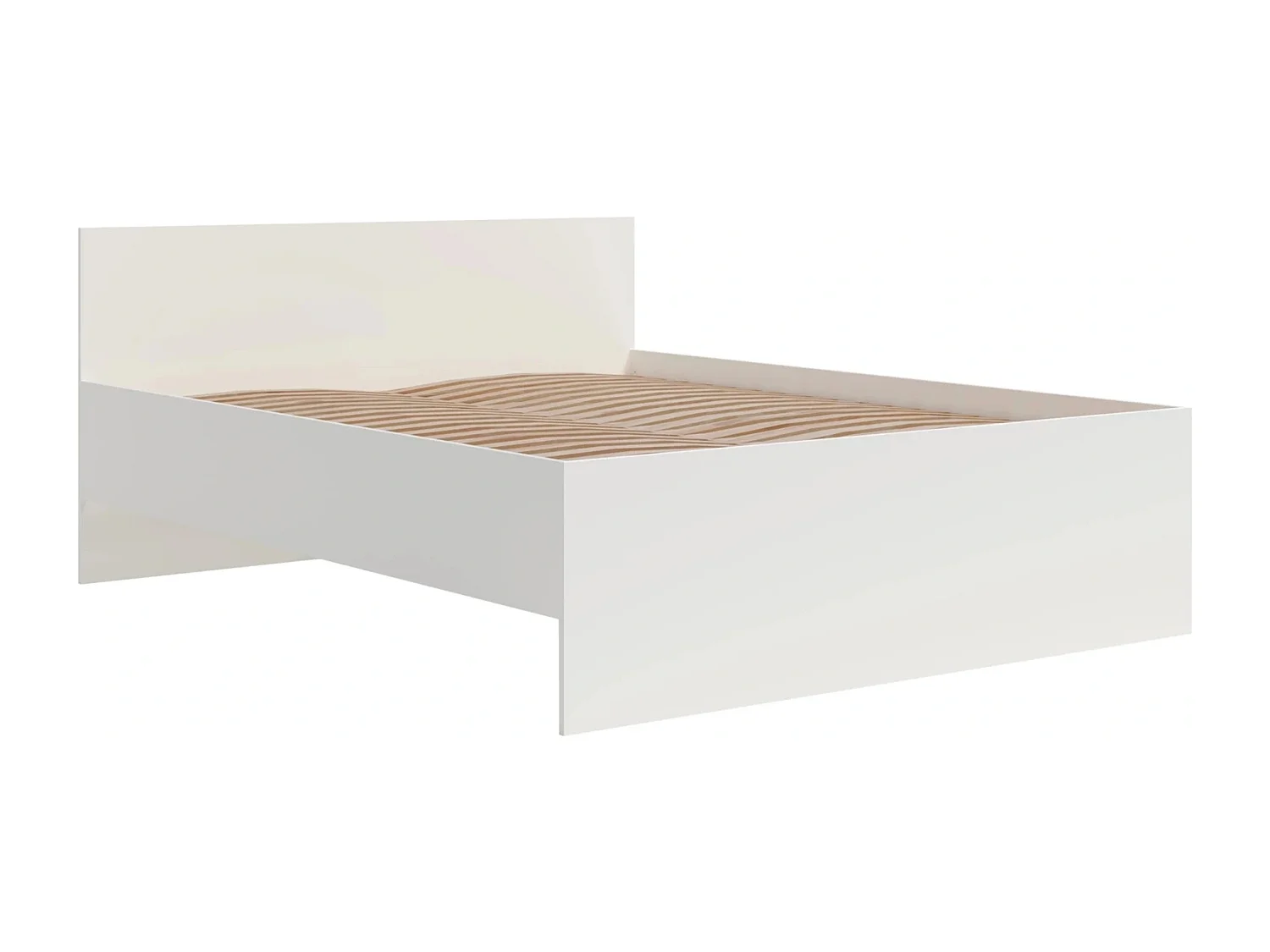 Tweepersoonsbed Modena 160x200 cm - Mat Wit (Incl. Flex lattenbodem)