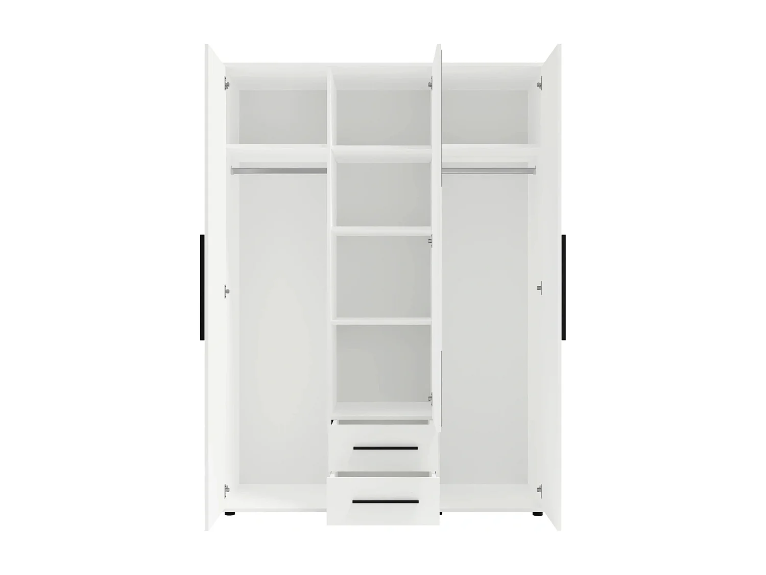 Armoire dressing Modena 150 cm - Cachemire avec miroir et tiroirs