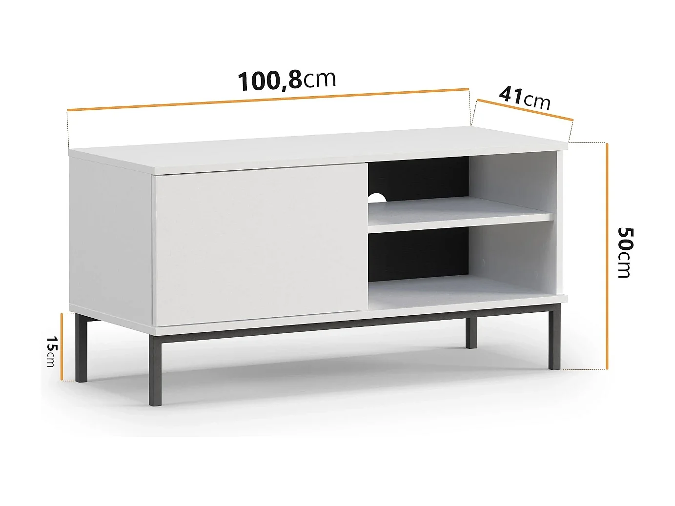 TV-meubel compact 100 cm Dallas - Mat Wit