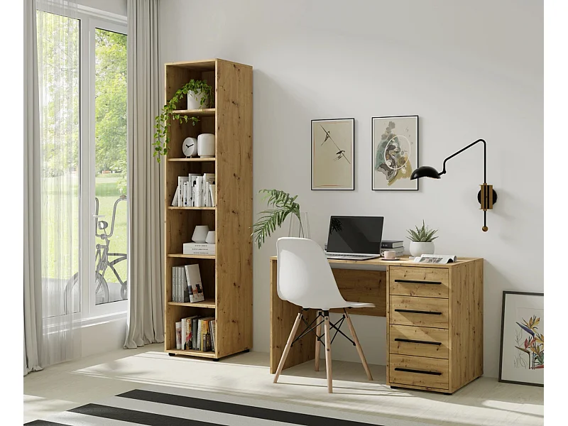 Bibliothèque colonne Modena 45 cm - Chêne Artisan