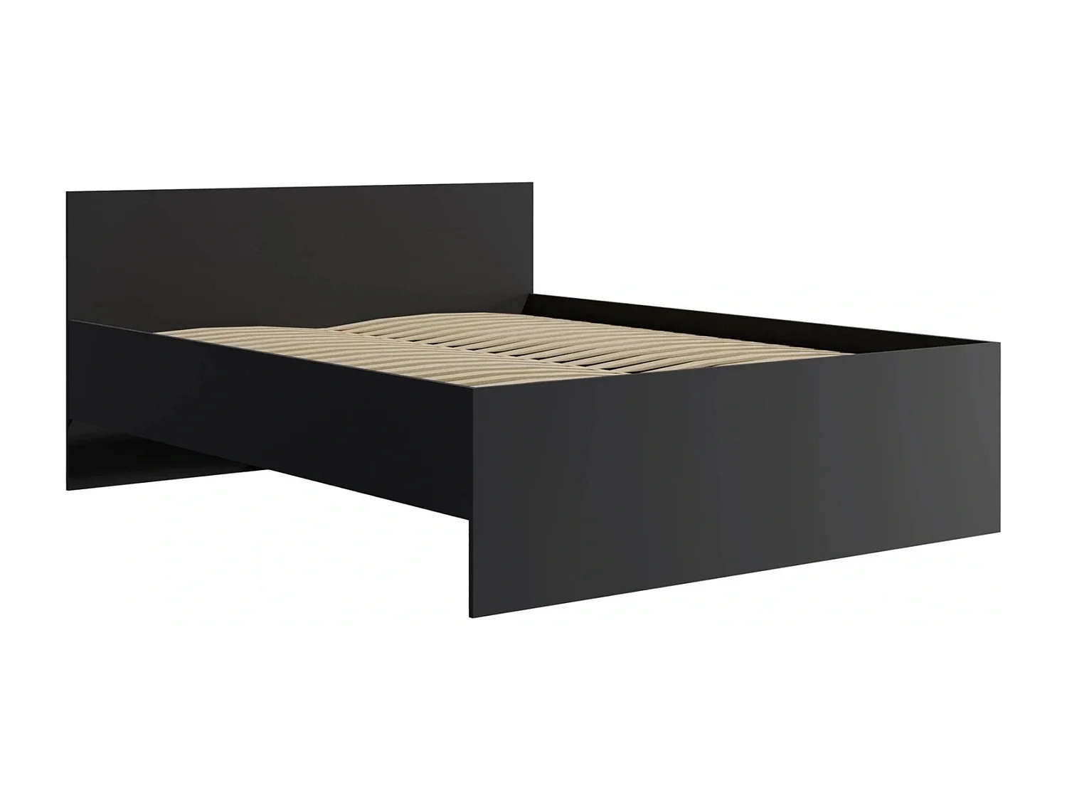 Tweepersoonsbed Modena 160x200 cm - Mat Zwart (Incl. Flex lattenbodem)