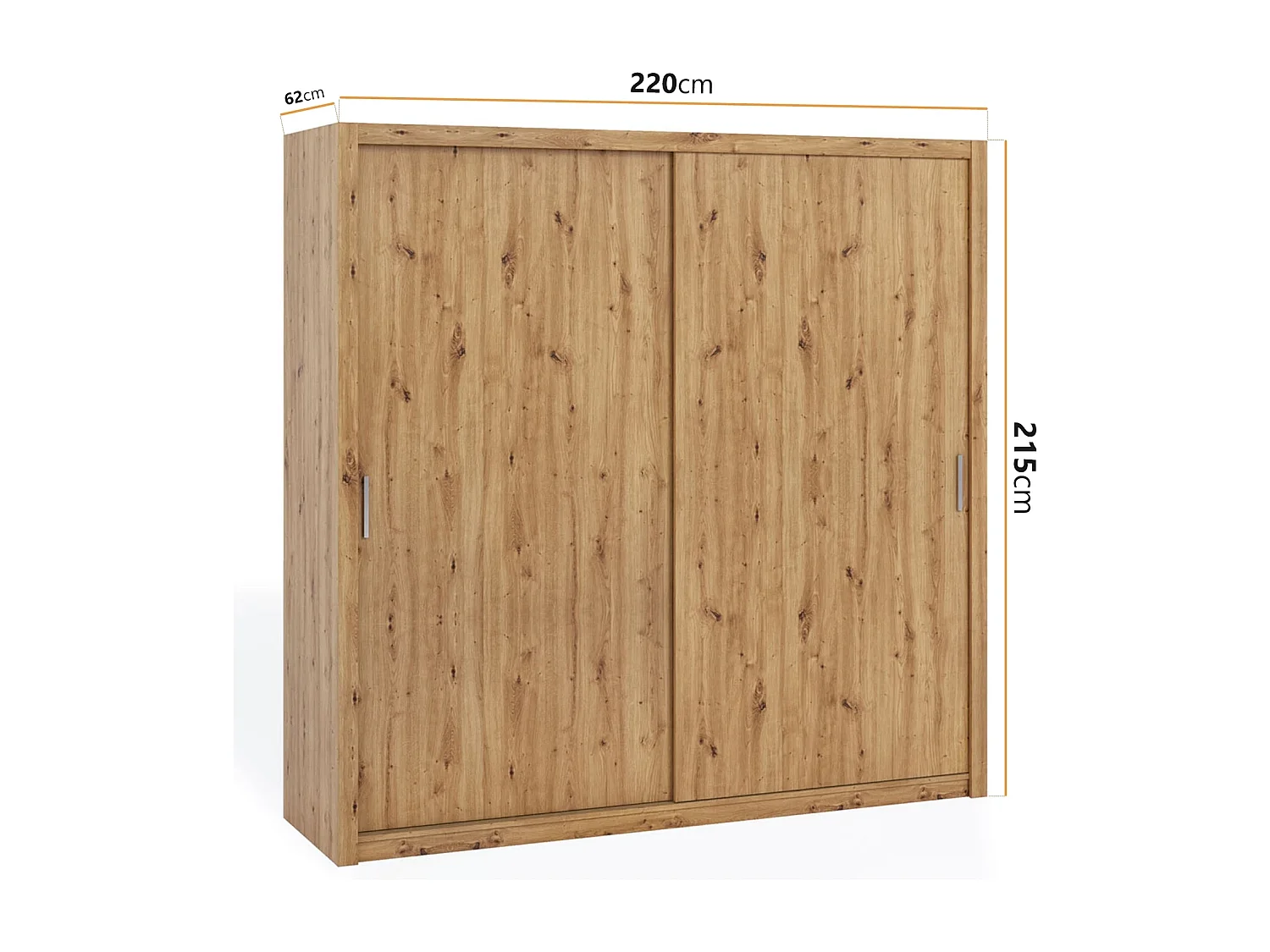 Schuifdeurkast Tamiza 220 cm - Artisan Eiken