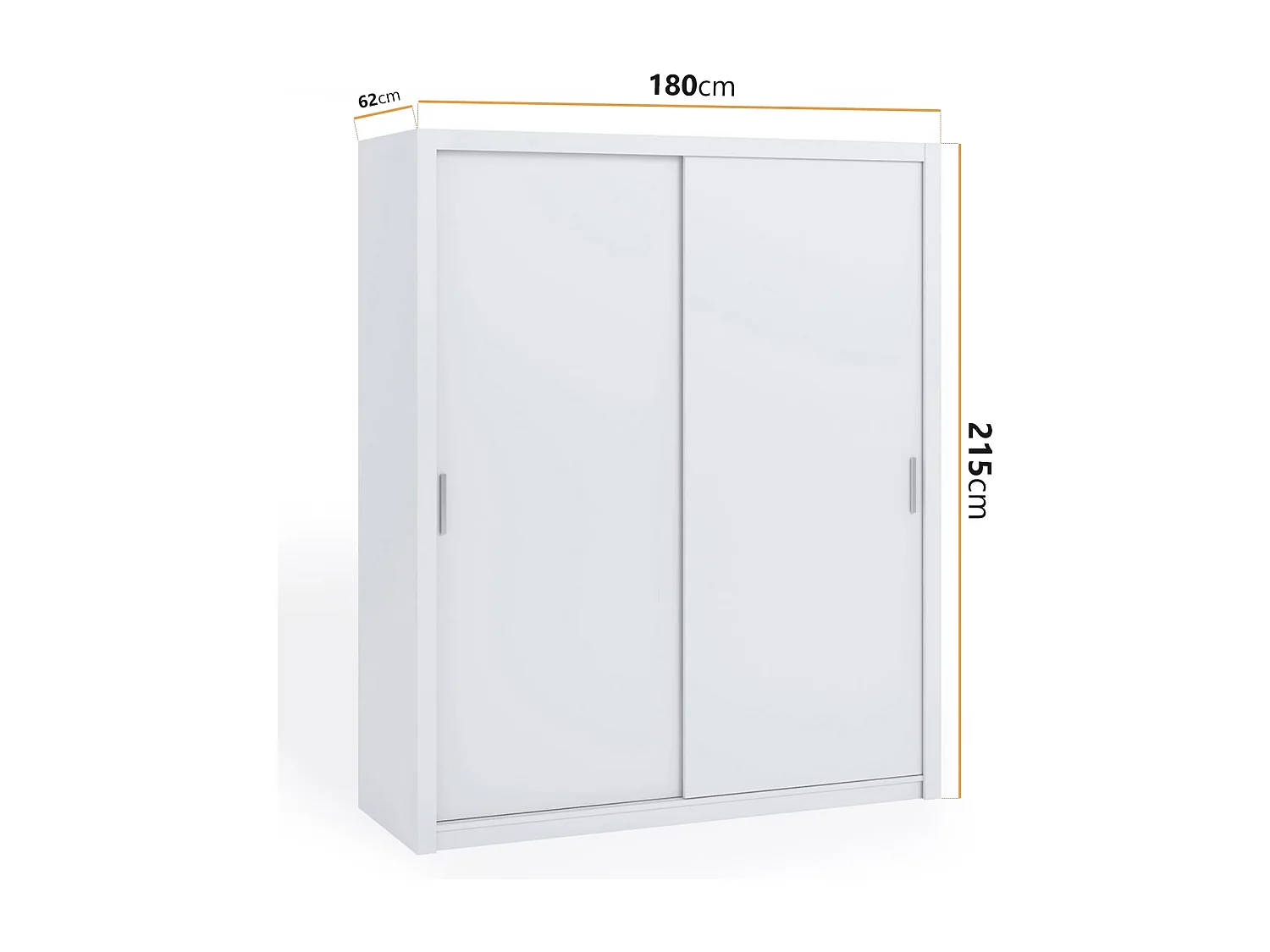 Schwebetürenschrank Tamiza 180 cm - Weiß