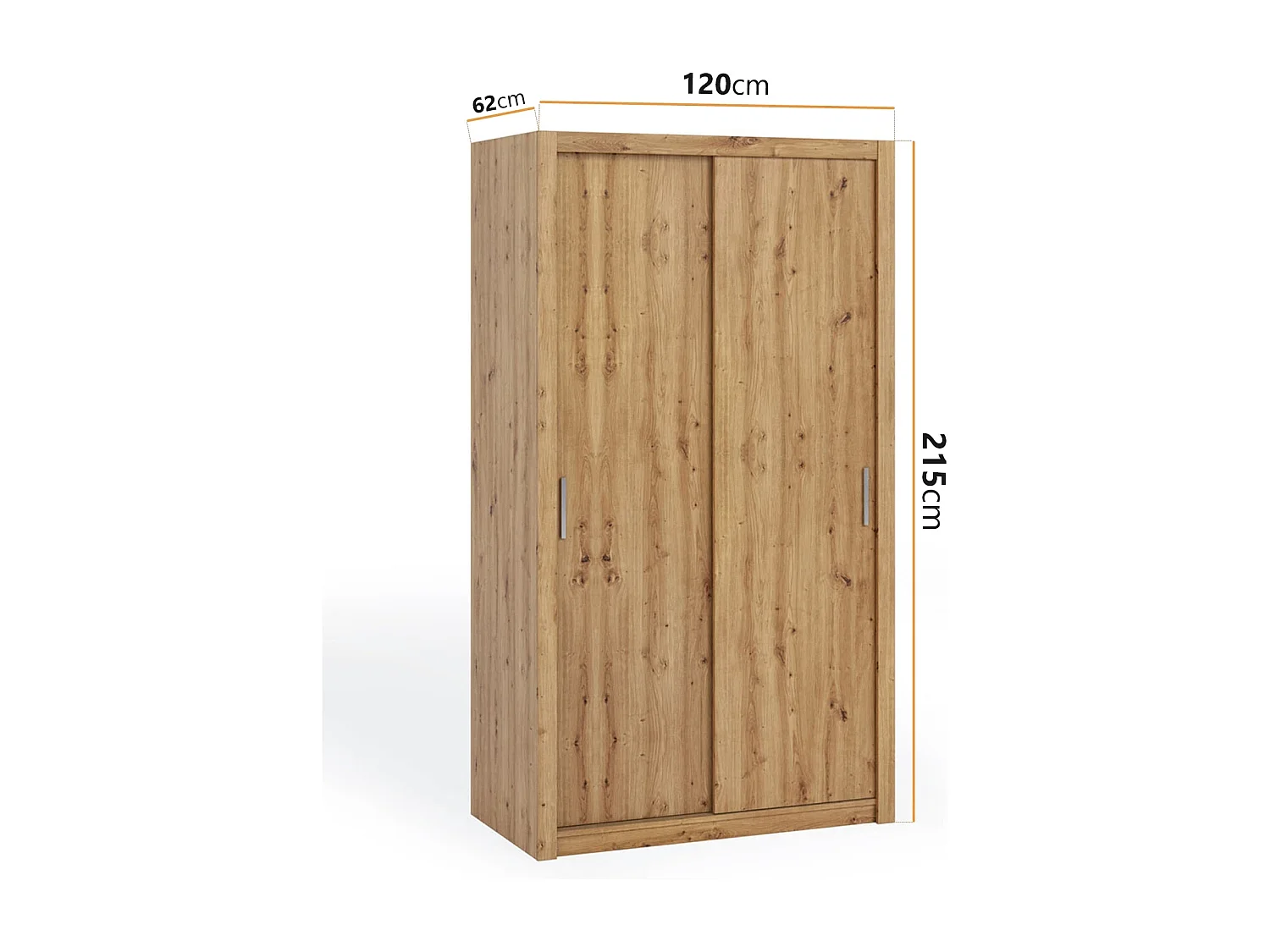 Schuifdeurkast Tamiza 120 cm - Artisan Eiken