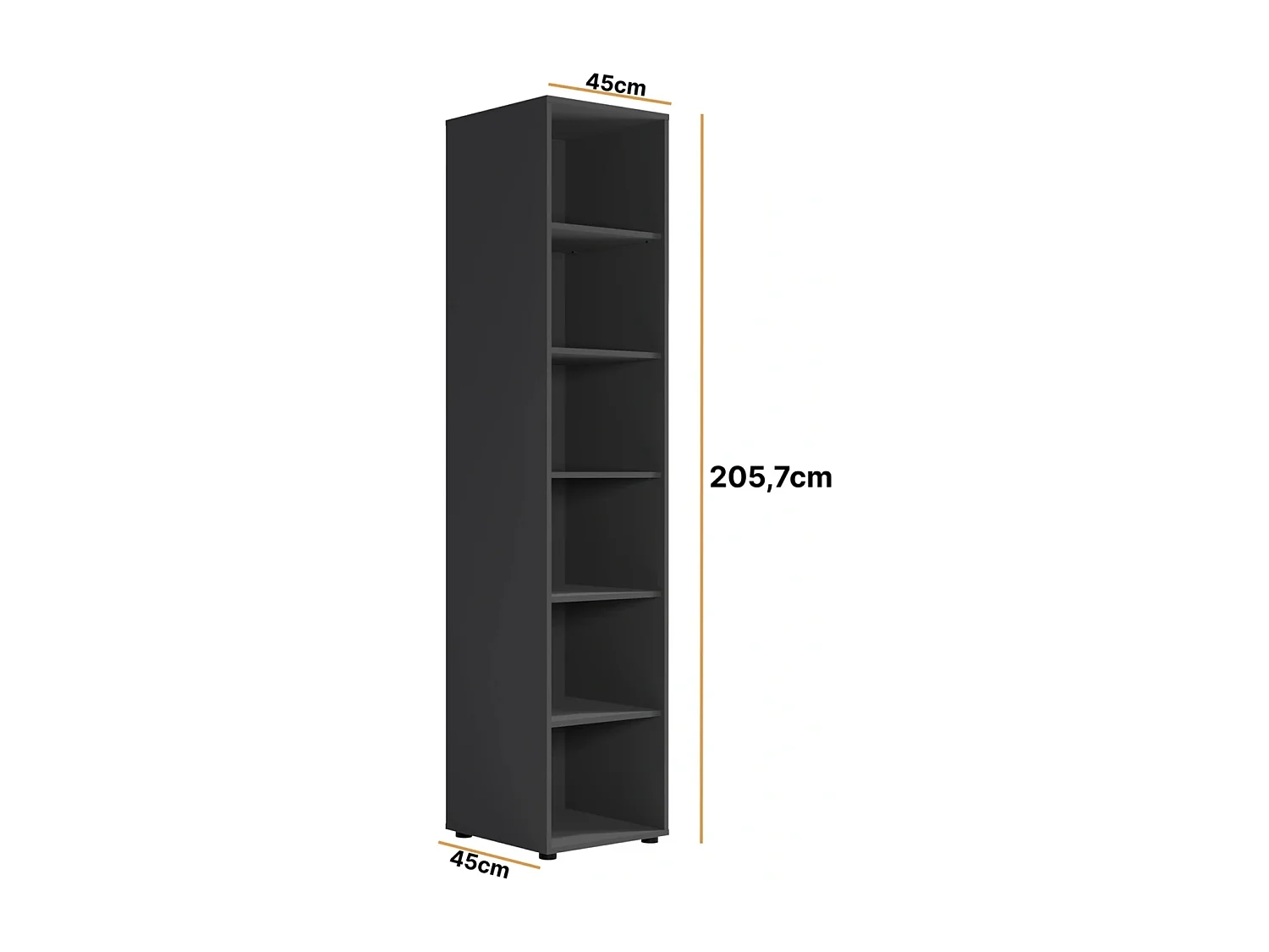 Bibliothèque colonne Modena 45 cm - Noir Mat