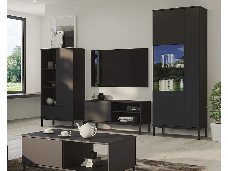 Ensemble salon complet Dallas IV - Noir Mat