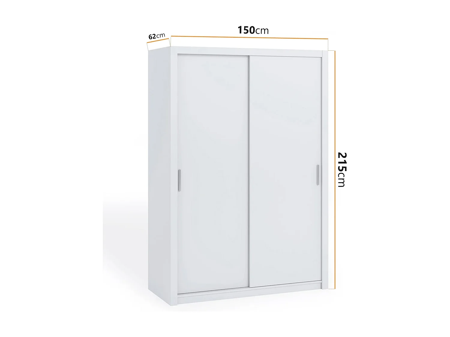Schwebetürenschrank Tamiza 150 cm - Weiß