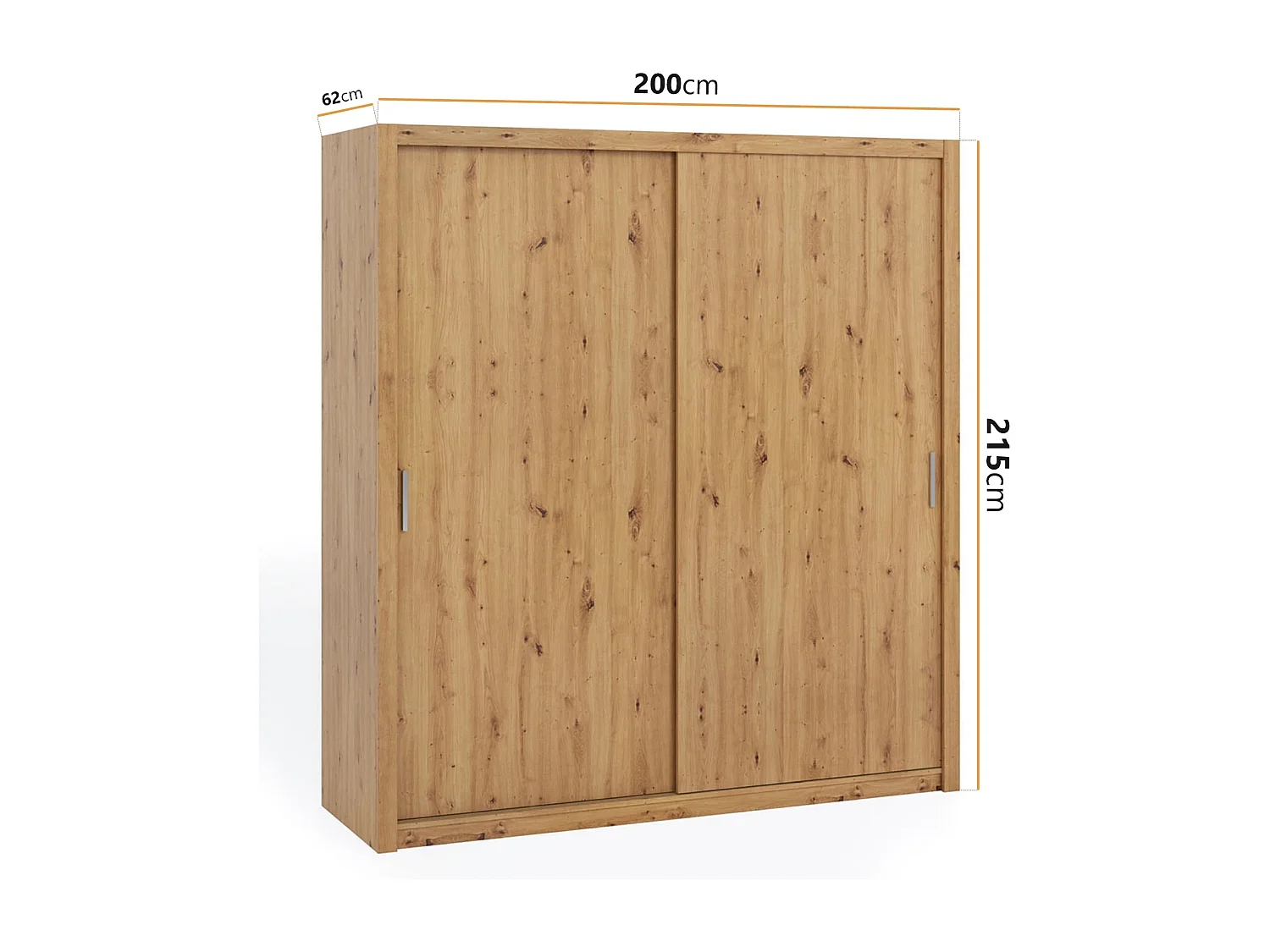 Schuifdeurkast Tamiza 200 cm - Artisan Eiken