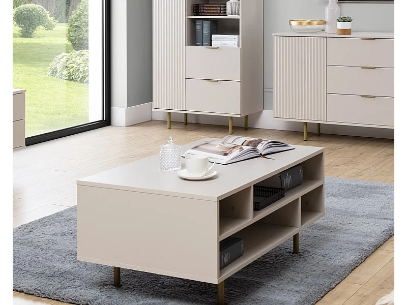 Table basse 100 cm Nubia - Cachemire et Pieds Dorés