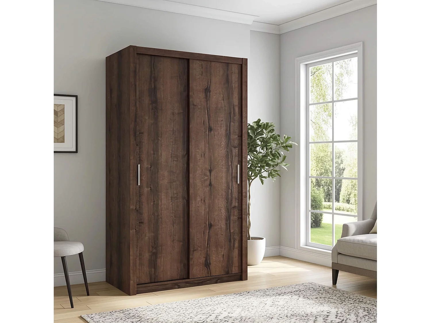 Schuifdeurkast Tamiza 150 cm - Monastery Eiken