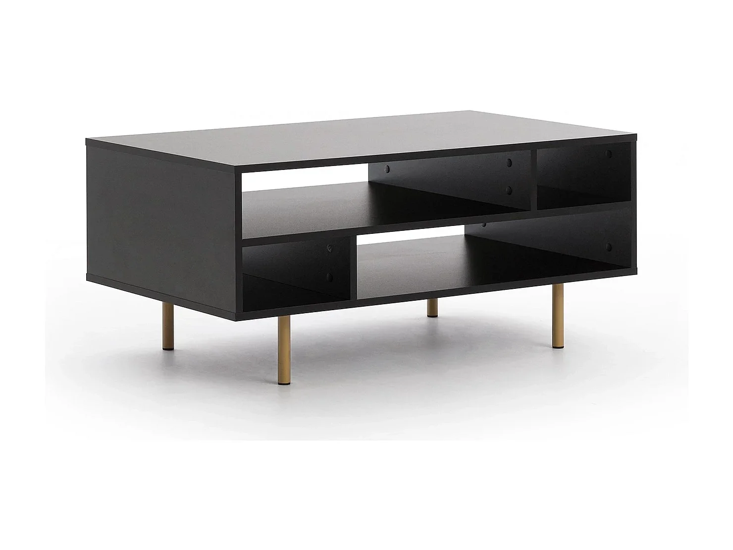 Table basse 100 cm Nubia - Noir et Pieds Dorés