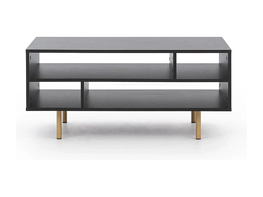 Table basse 100 cm Nubia - Noir et Pieds Dorés