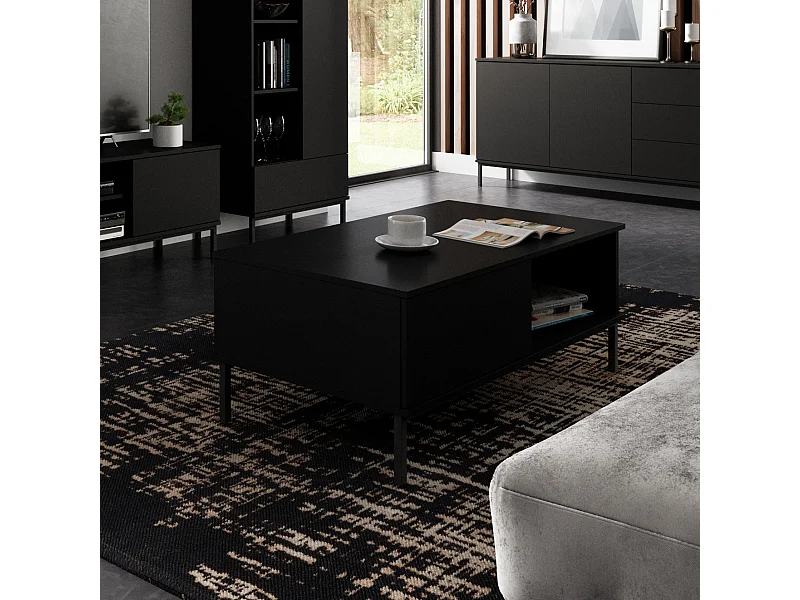 Table basse 100 cm Dallas - Noir Mat
