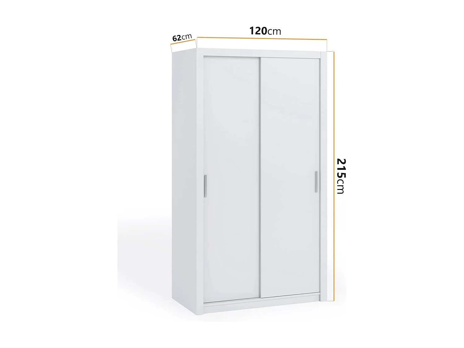 Schwebetürenschrank Tamiza 120 cm - Weiß