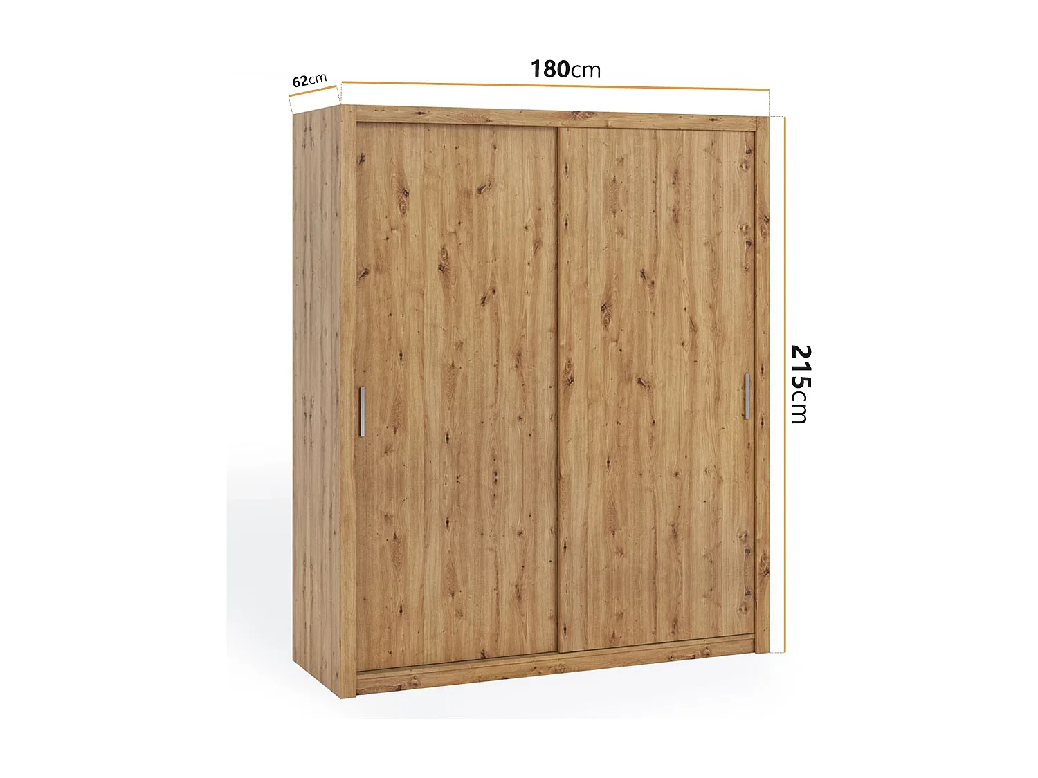 Schuifdeurkast Tamiza 180 cm - Artisan Eiken