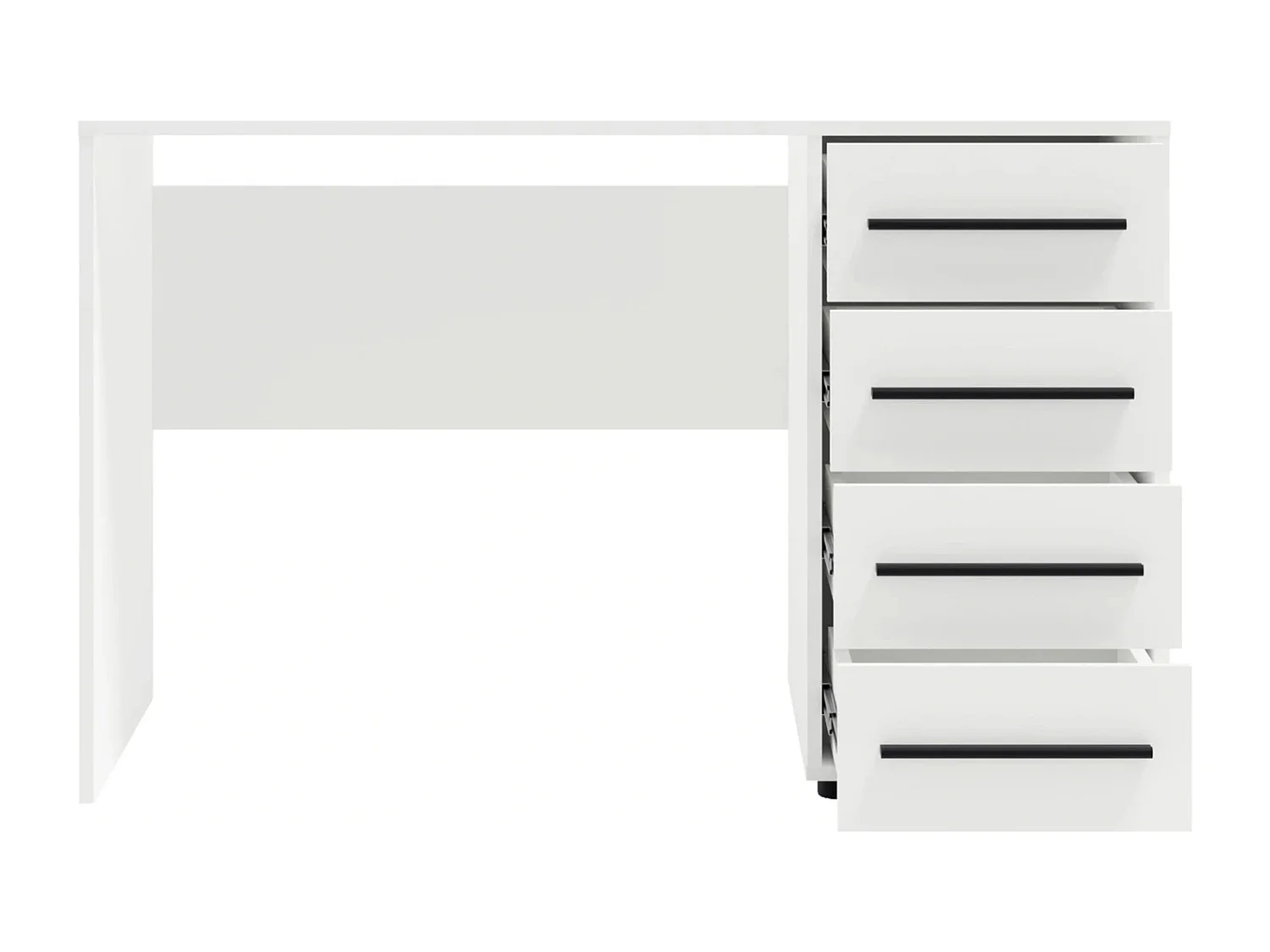 Bureau Modena 120 cm - Mat Zwart (4 lades)