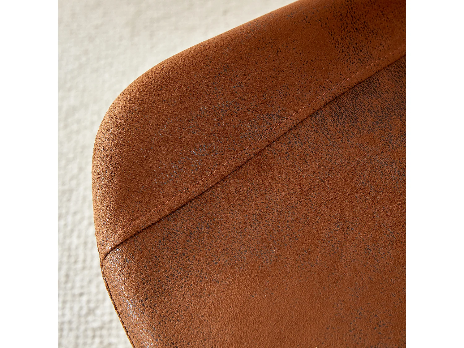 Lot de 4 chaises en tissu technique marron - Dossier élargis et pieds en métal