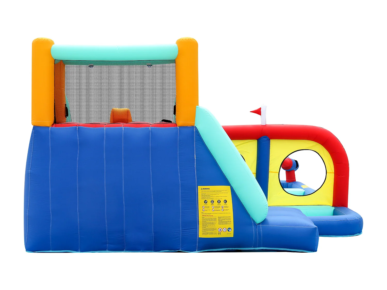 Château gonflable enfant parc aquatique avec souffleur ,toboggan et mur d'escalade - Tissu Oxford bleu