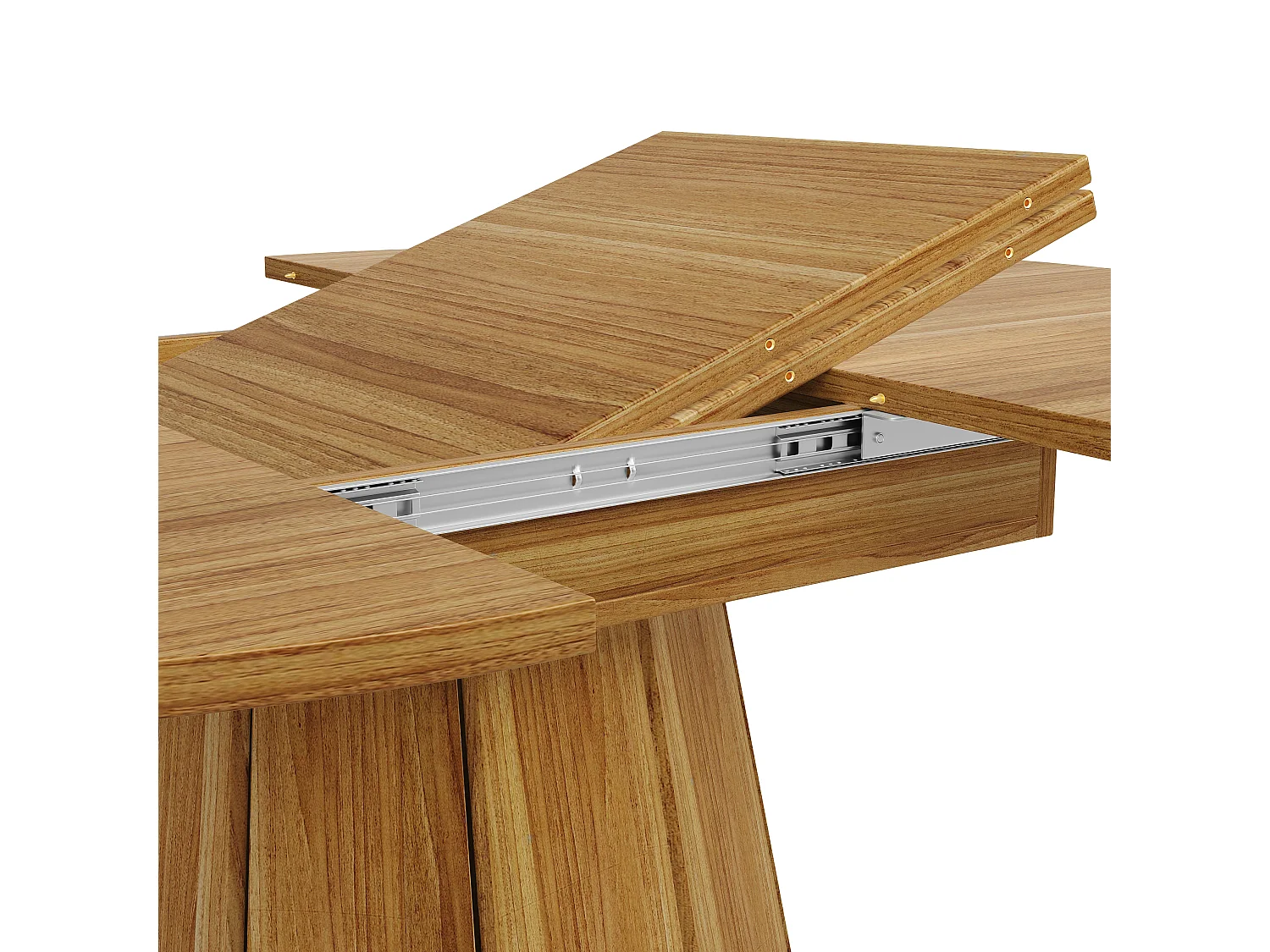 Table extensible 118-158 x118 cm pour 6 personne - Marron