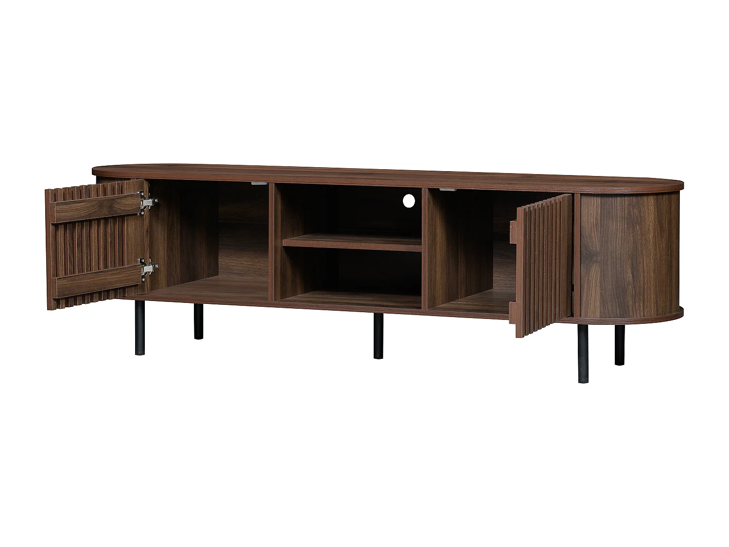 Meuble TV 160 x 40 x 47 cm avec 2 portes - Couleur marron