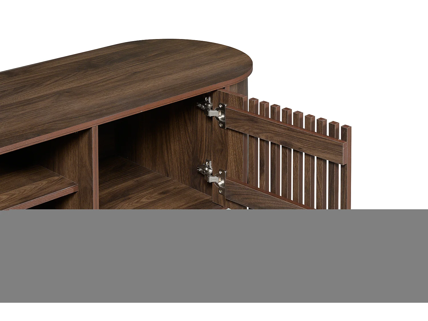 Meuble TV 160 x 40 x 47 cm avec 2 portes - Couleur marron