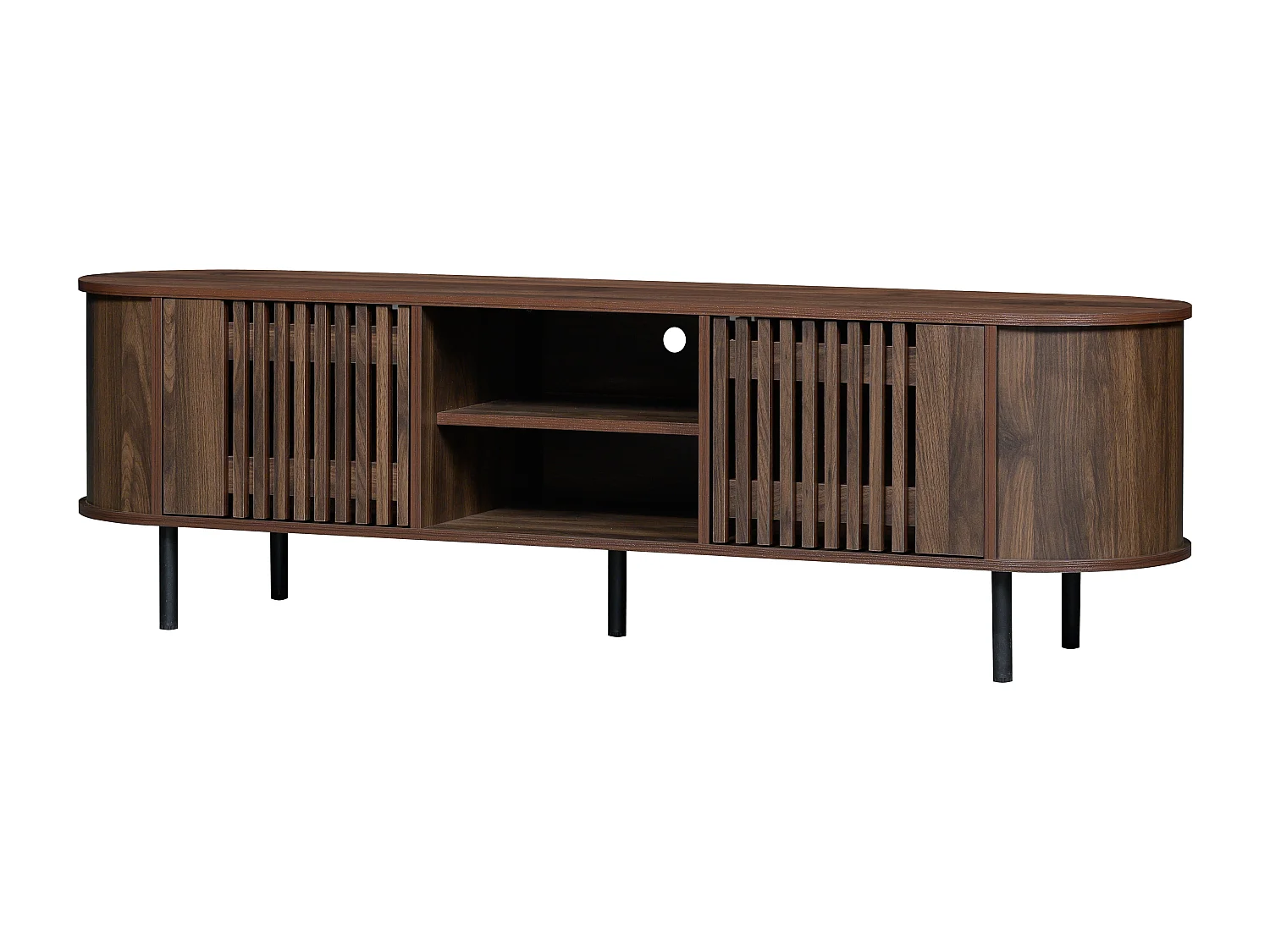TV-meubel 160 x 40 x 47 cm met 2 deuren - Bruine kleur