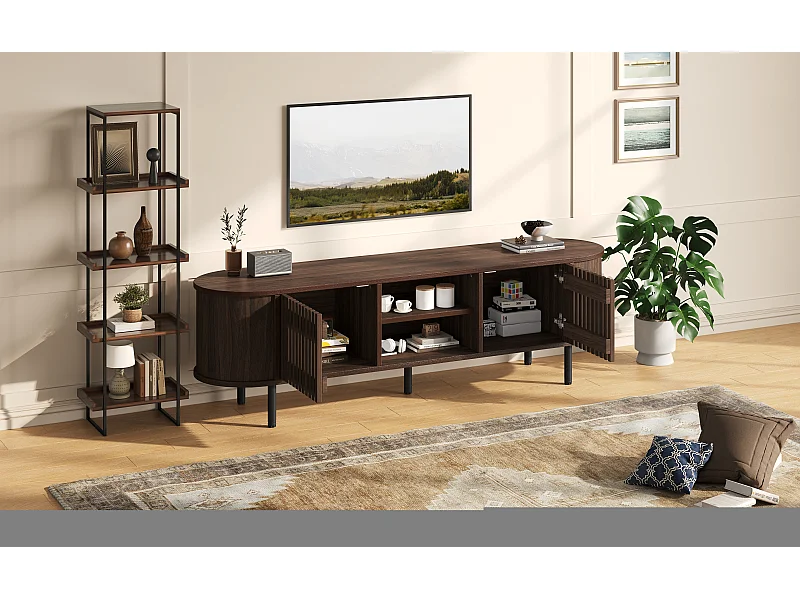 TV-meubel 160 x 40 x 47 cm met 2 deuren - Bruine kleur