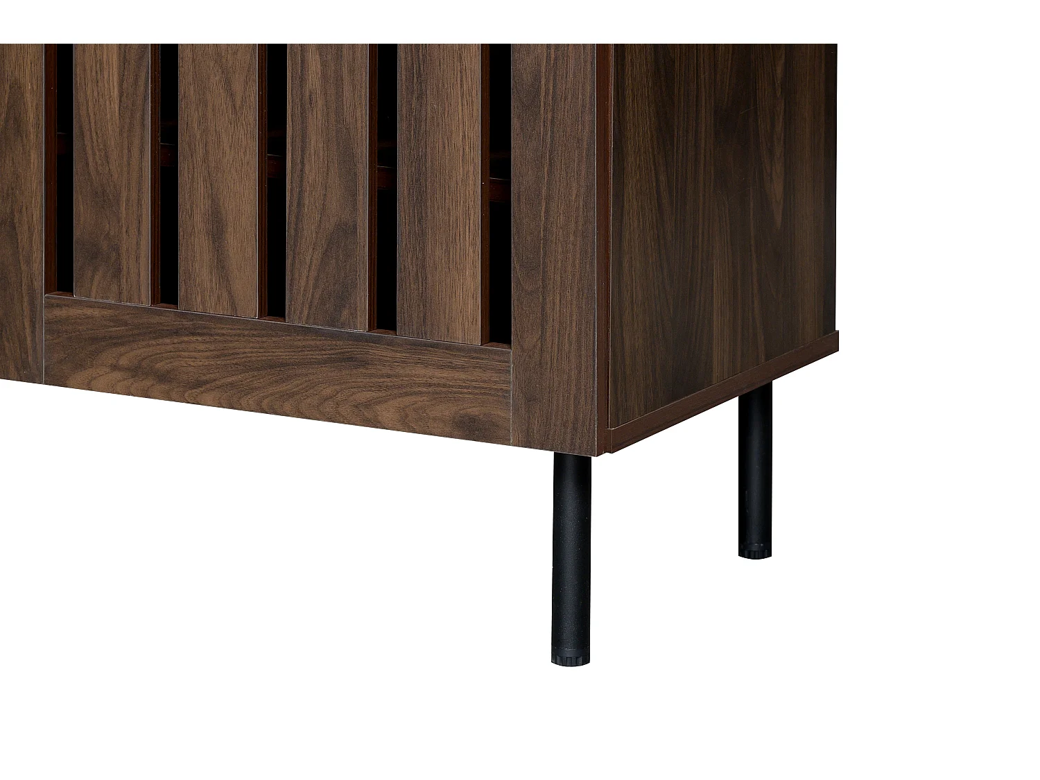 Meuble TV avec 3 portes 160 x 40 x 47 cm - Design ajouré - Couleur noyer