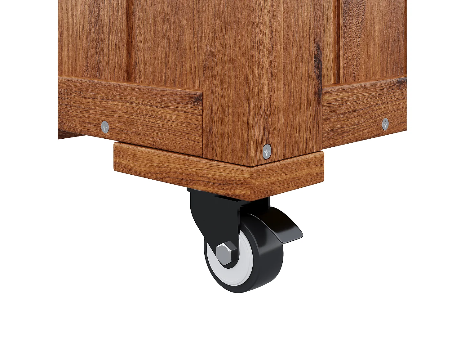 Jardinière à poser avec treillis - Avec fonction pliable et roulettes - Bois marron