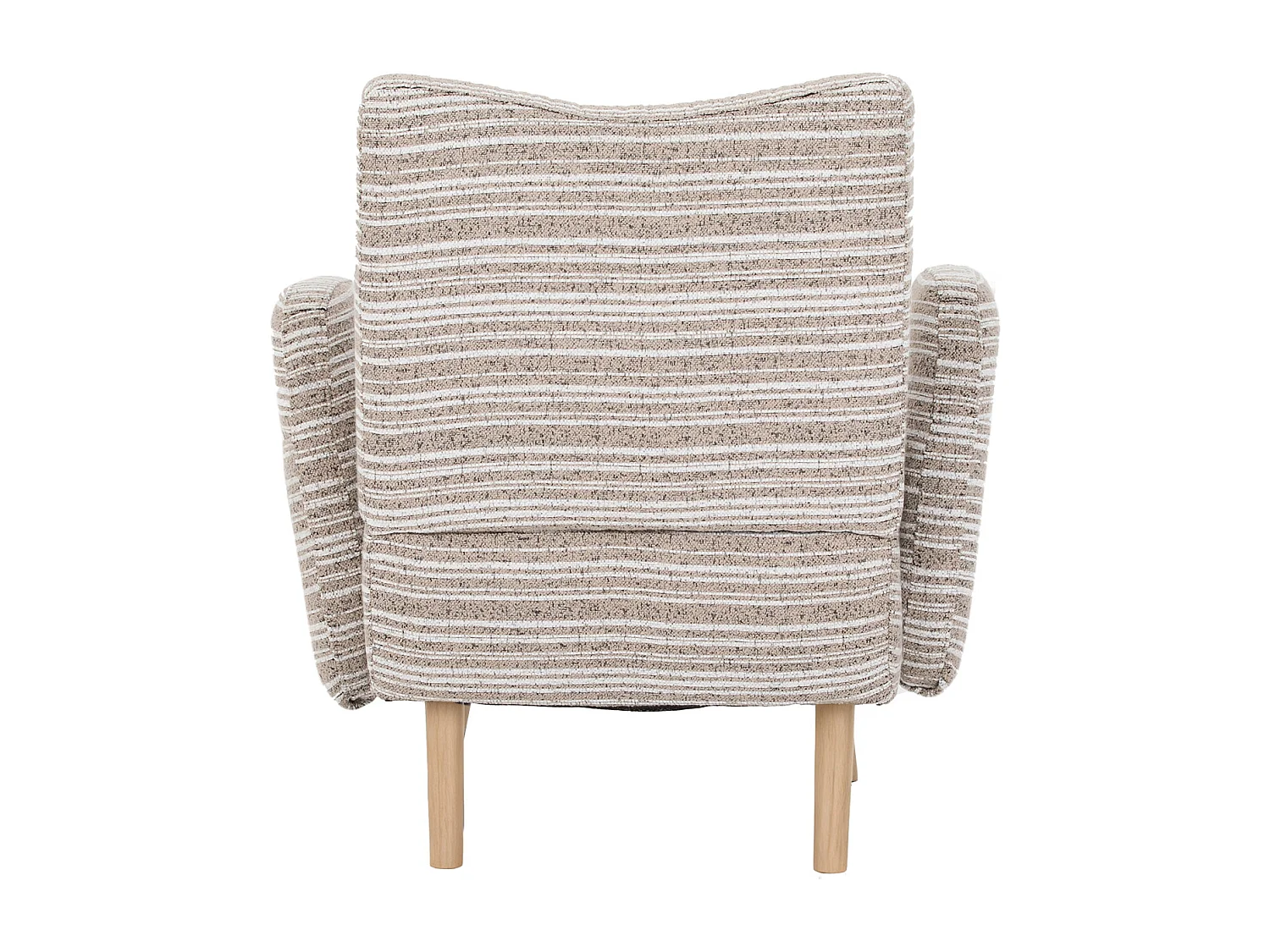 Fauteuil en tissu bouclé kaki - Pieds en bois - Pour salons, chambres et bureaux