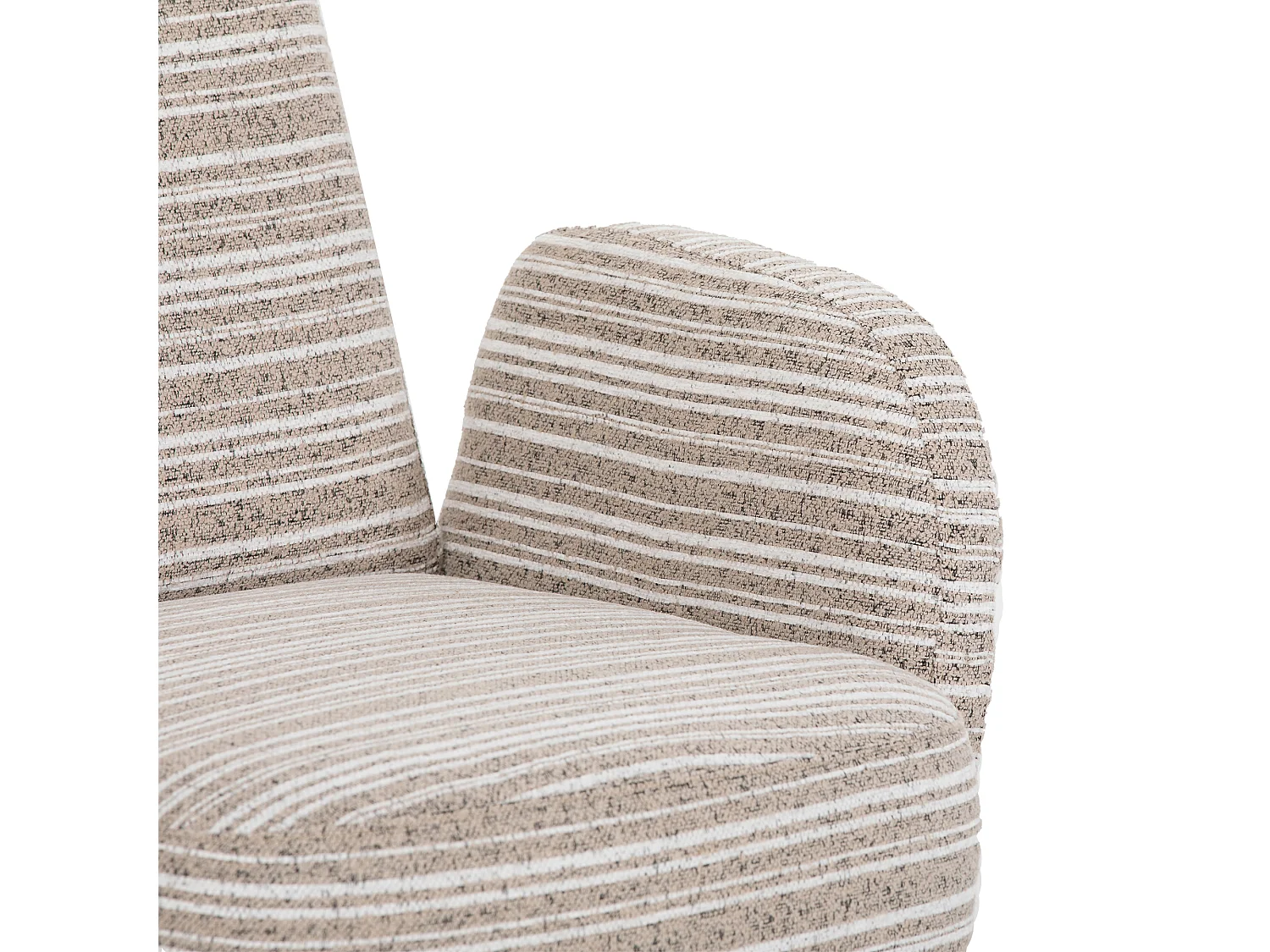 Fauteuil en tissu bouclé kaki - Pieds en bois - Pour salons, chambres et bureaux