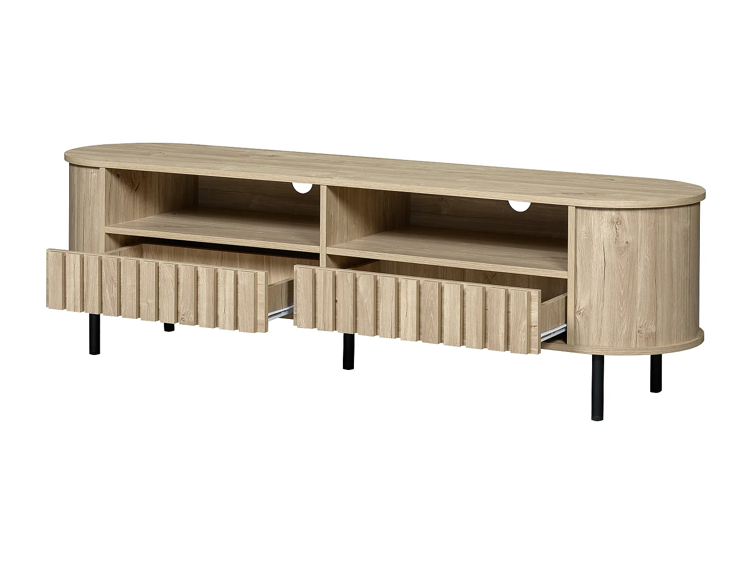 TV-meubel met 2 lades - MDF-hout - Natuurlijke houtkleur