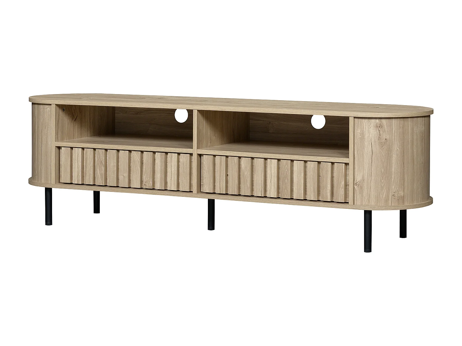 TV-meubel met 2 lades - MDF-hout - Natuurlijke houtkleur