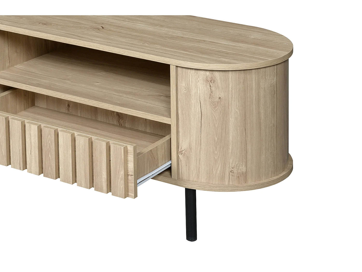 TV-meubel met 2 lades - MDF-hout - Natuurlijke houtkleur