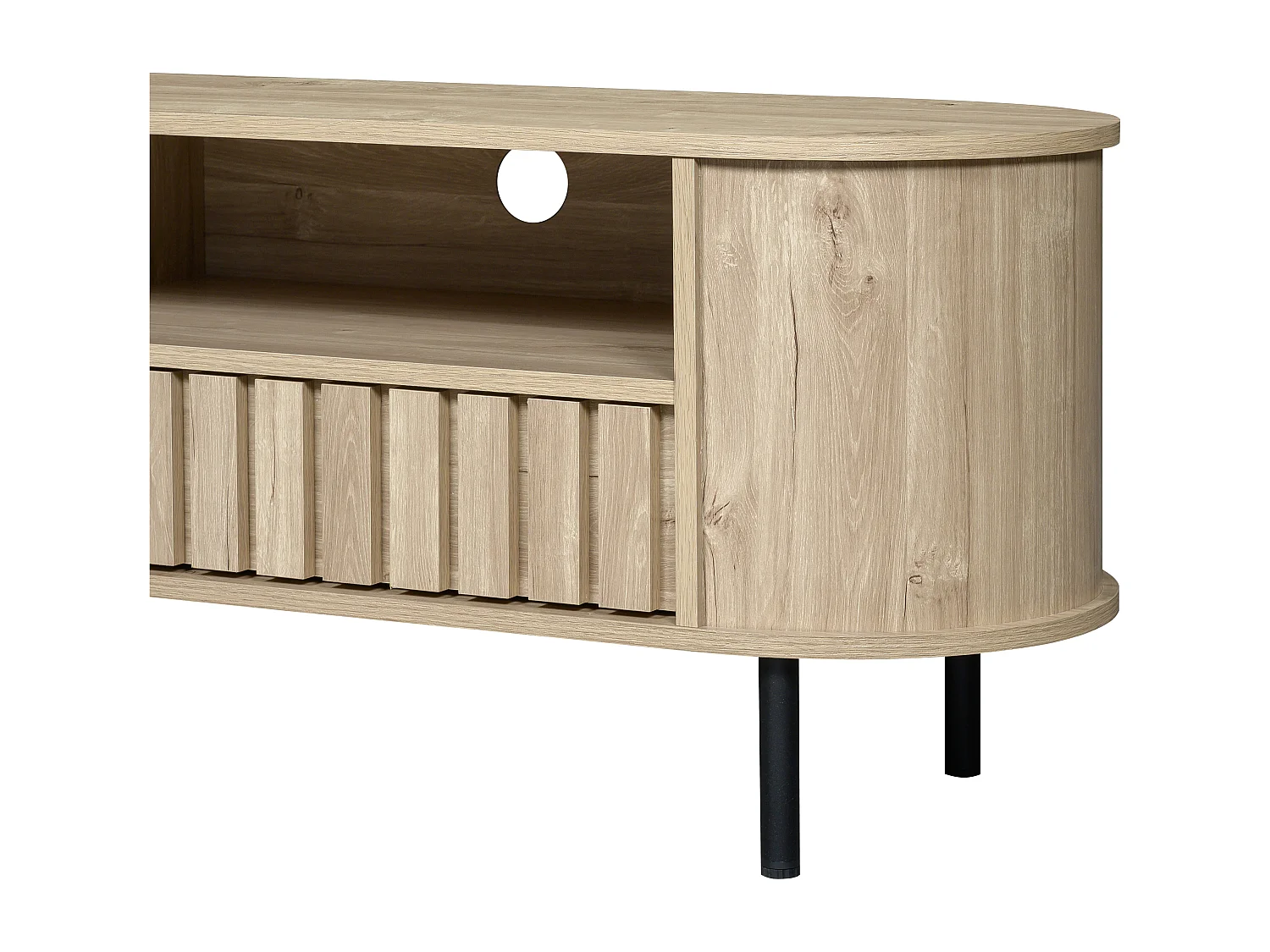 TV-meubel met 2 lades - MDF-hout - Natuurlijke houtkleur