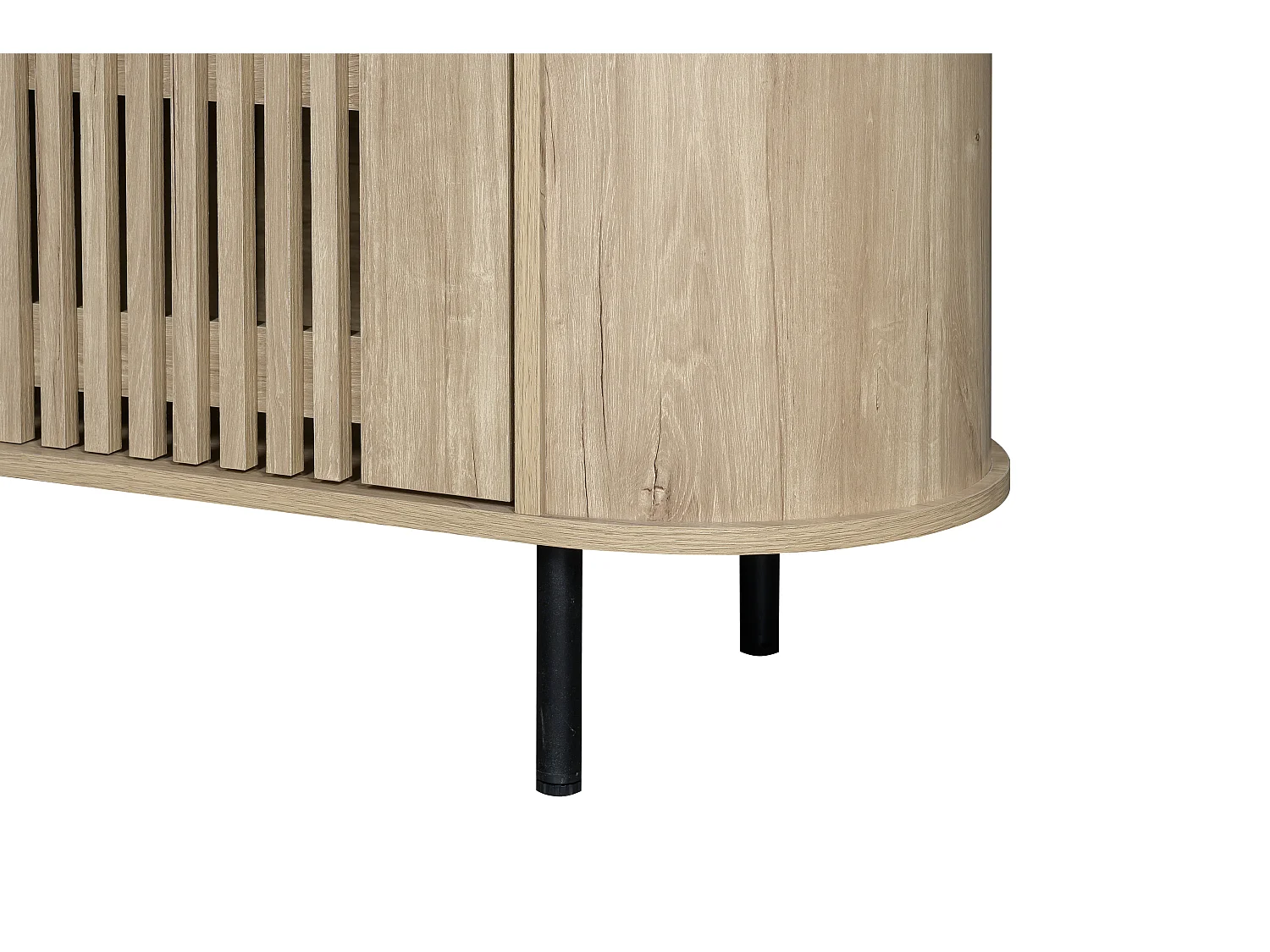 Meuble TV 160 x 40 x 47 cm avec 2 portes - Couleur bois naturel