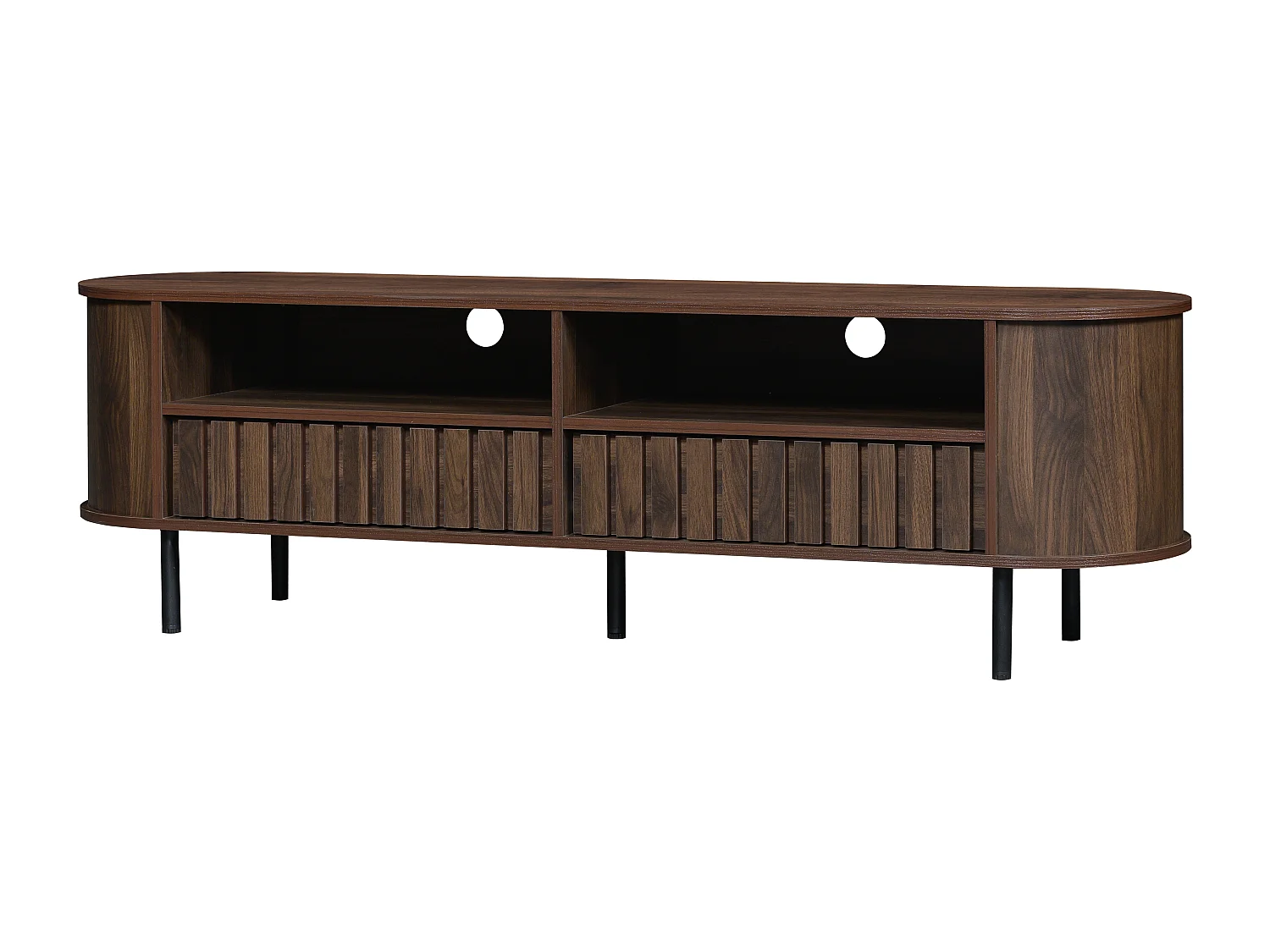 TV-meubel met 2 lades - MDF-hout - Bruine kleur