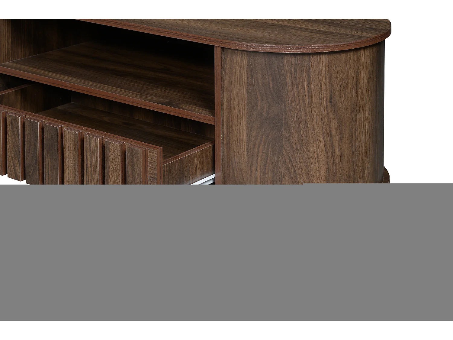 TV-meubel met 2 lades - MDF-hout - Bruine kleur