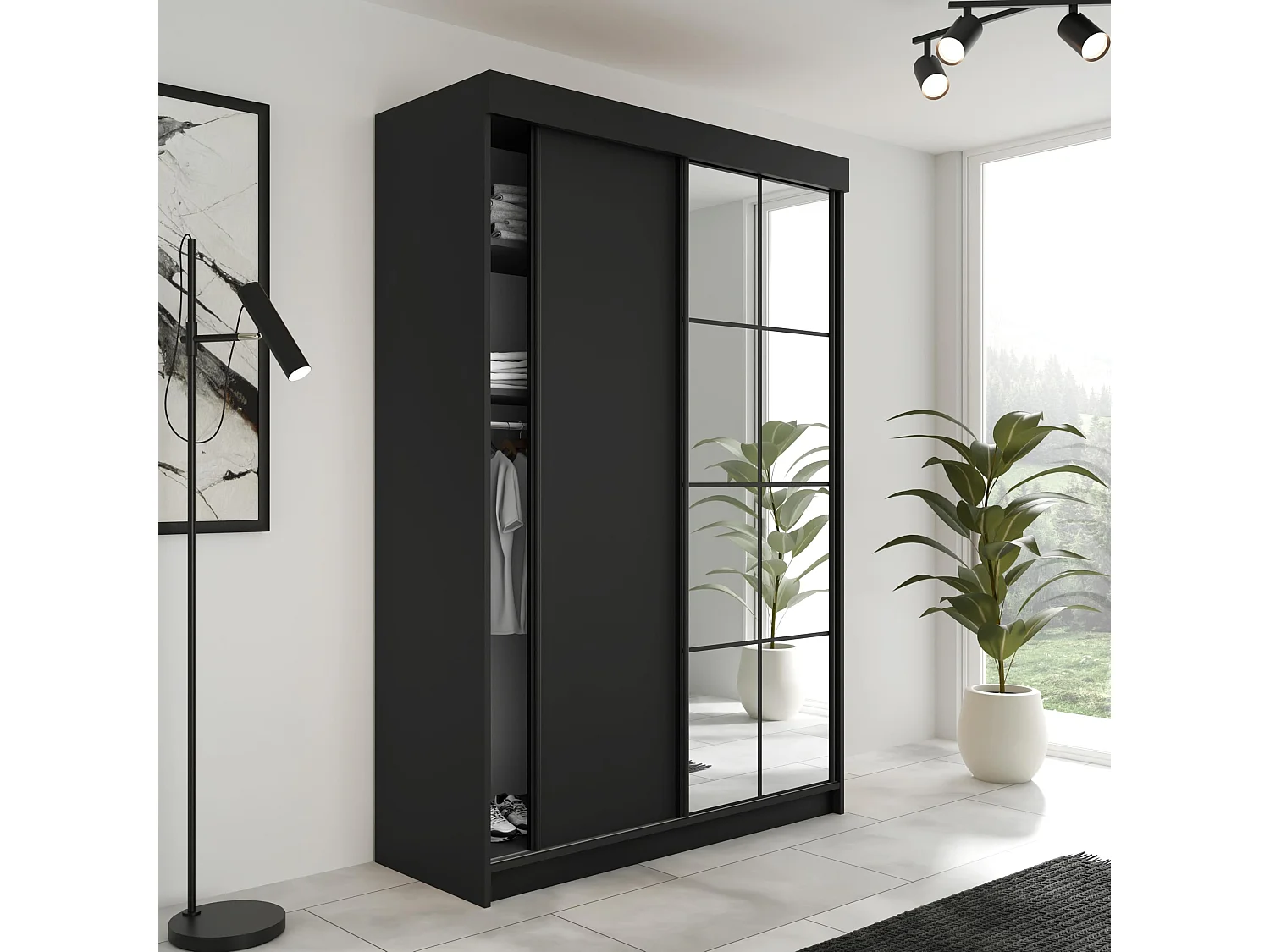 Armoire coulissante LAMARO 167 noire